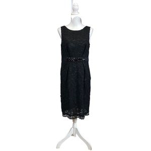 Jones New York Women’s Sleeveless Embellished Lace Dress Size 10‎ Black Color